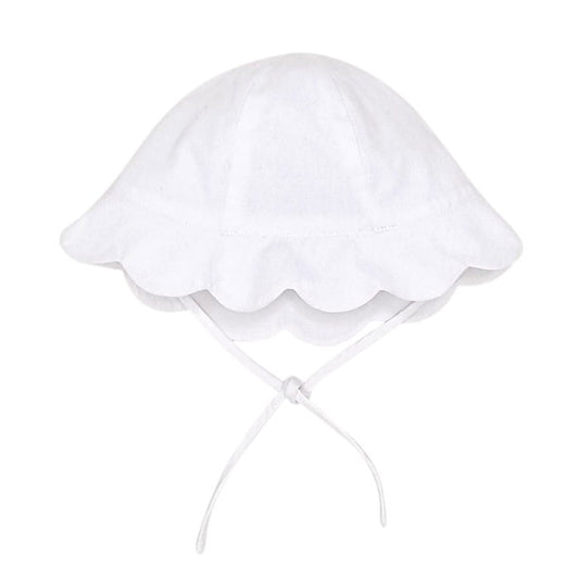 Chapeau bébé fille blanc en coton, taille 6 mois, marque Jacadi - seconde main haut de gamme