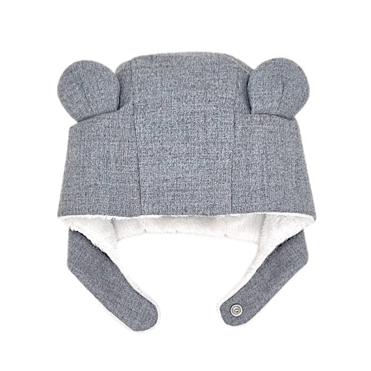 Chapka bébé garçon gris chiné, taille 6-9 mois, marque Tartine et Chocolat - seconde main haut de gamme