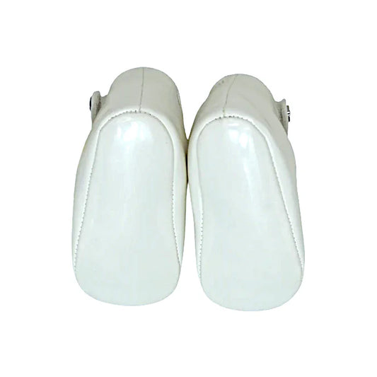 Chaussons souples salomés bébé fille Jacadi 12 mois, blanc, attache par bride velcro