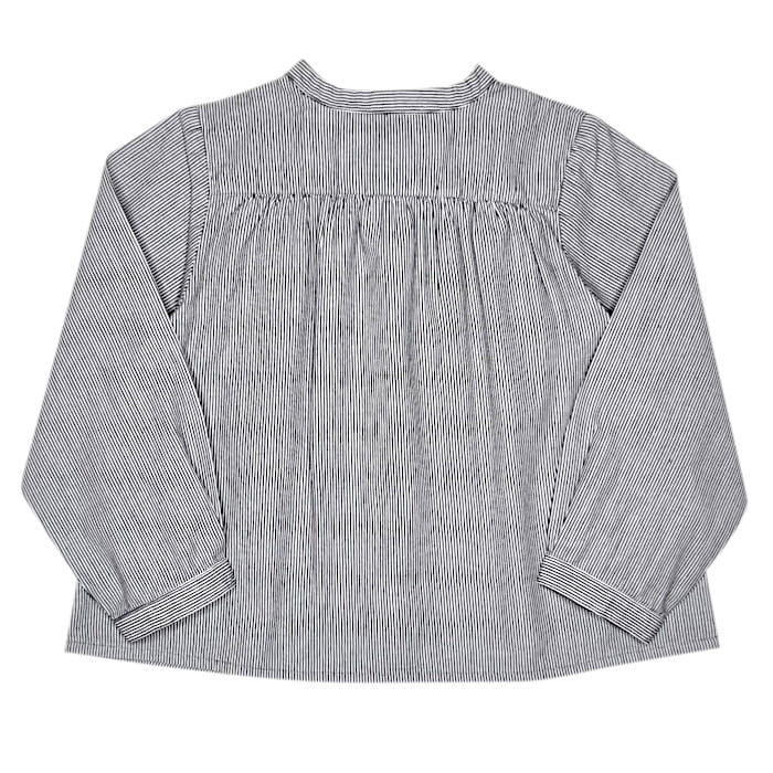 Chemise bébé fille à rayures gris/blanc, taille 18 mois, marque Bonpoint - seconde main haut de gamme