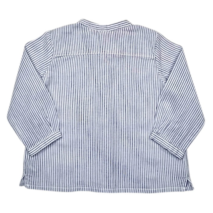 Chemise rayée bébé garçon bleu/blanc, taille 6 mois, marque Bonpoint - seconde main haut de gamme