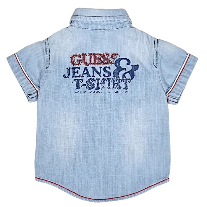 Chemise bleu délavé Guess bébé fille 6-9 mois