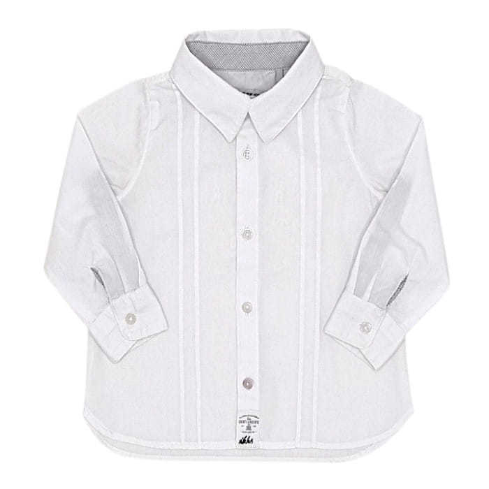 Chemise bébé garçon blanche brodée au dos, taille 6 mois, marque IKKS - seconde main premium