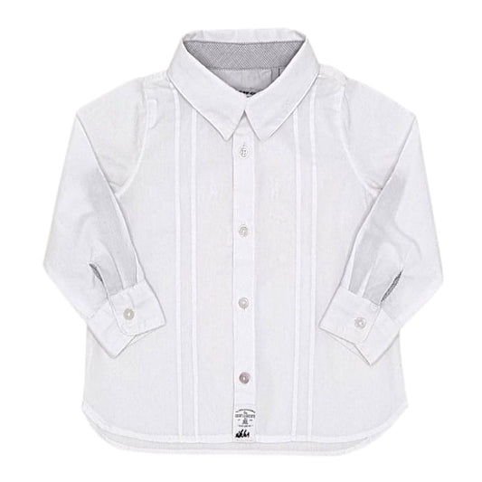Chemise bébé garçon blanche brodée au dos, taille 6 mois, marque IKKS - seconde main premium