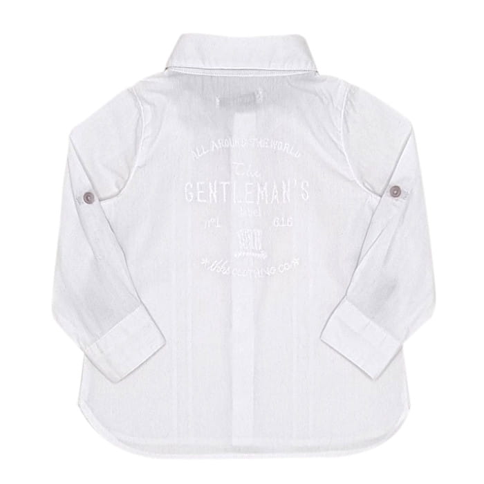 Chemise bébé garçon blanche brodée au dos, taille 6 mois, marque IKKS - seconde main premium