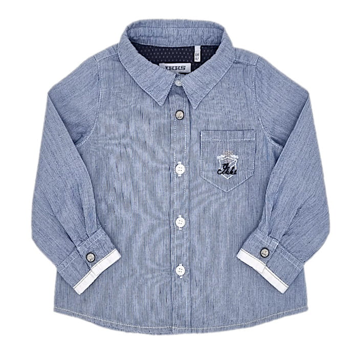 Chemise rayée bébé garçon bleu/blanc, taille 6 mois, marque IKKS - seconde main premium