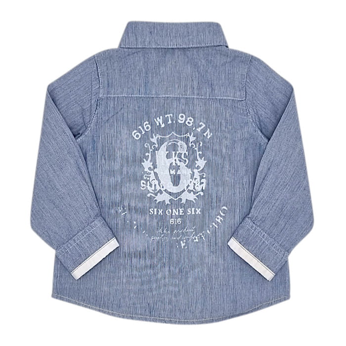 Chemise rayée bébé garçon bleu/blanc, taille 6 mois, marque IKKS - seconde main premium