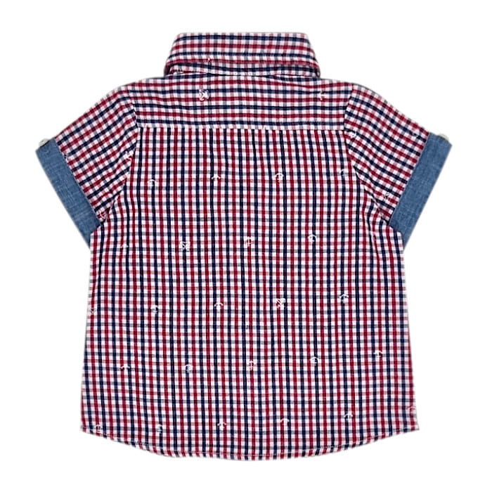 Chemise bébé garçon en vichy multicolore, taille 6 mois, marque IKKS - seconde main premium
