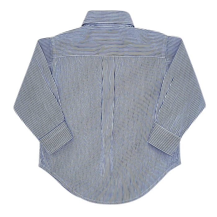 Chemise bébé garçon à rayures bleu/blanc, taille 12 mois, marque Ralph Lauren - seconde main luxe