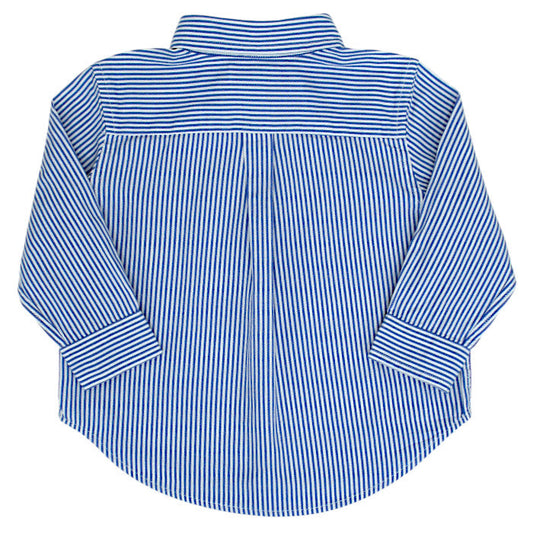 Chemise bébé garçon Ralph Lauren 12 mois, bleu/blanc, pli d'aisance au dos