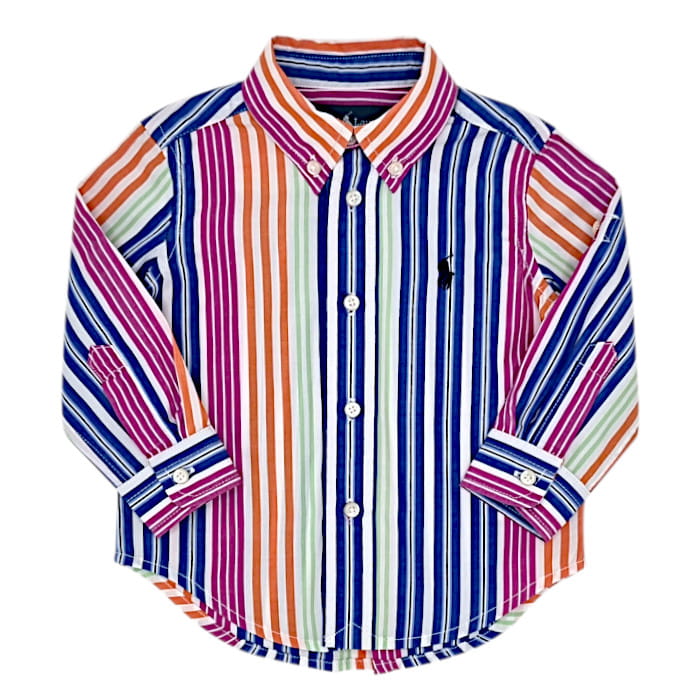 Chemise rayée bébé garçon multicolore, taille 12 mois, marque Ralph Lauren - seconde main luxe