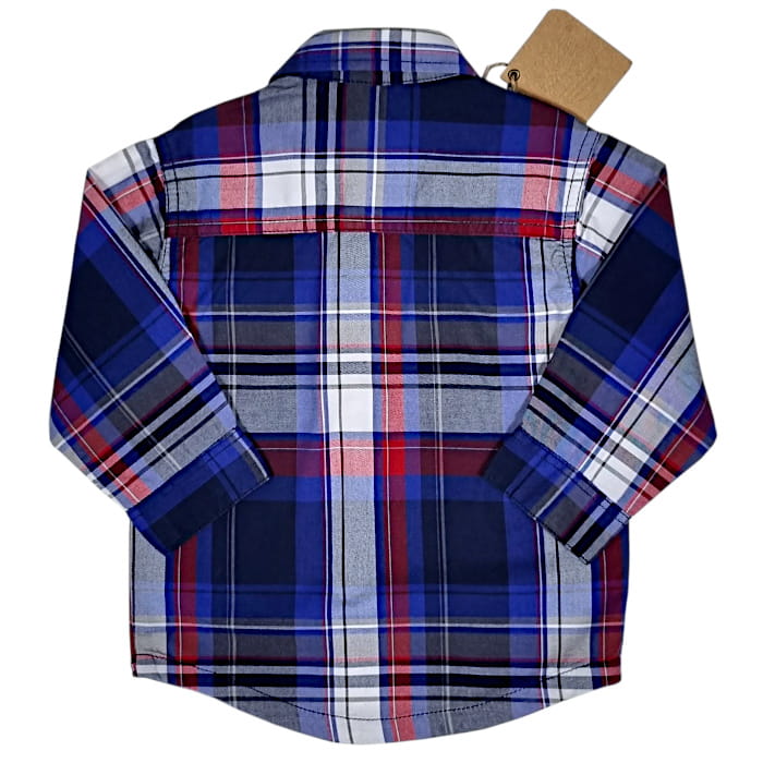 Chemise bébé garçon bleue à carreaux, taille 18 mois, marque Timberland - seconde main premium