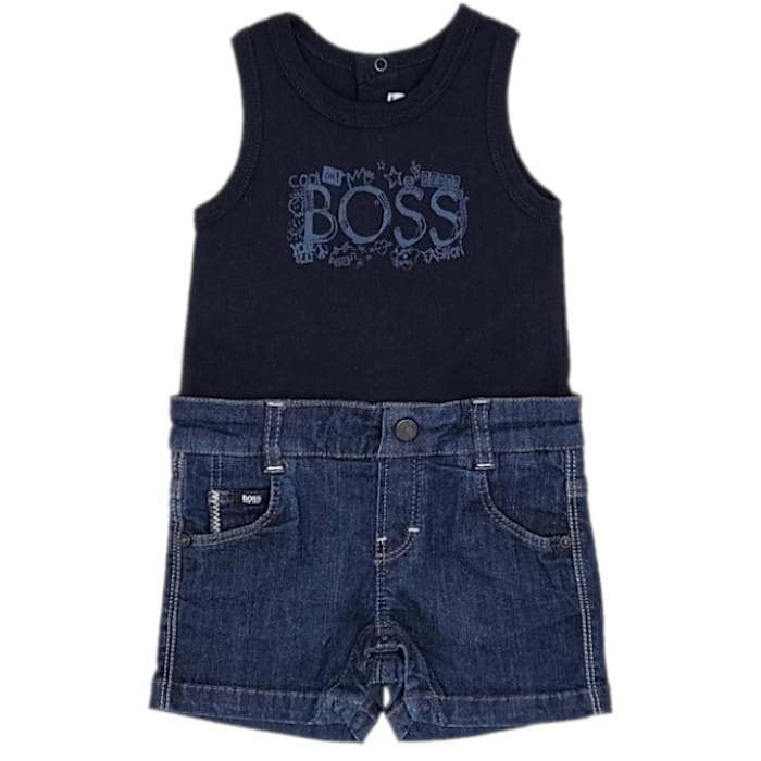 Combi-short bébé garçon Hugo Boss d'occasion 3 mois bleu