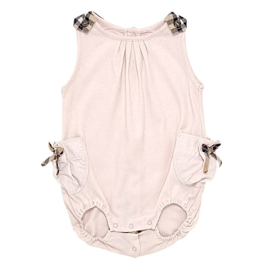 Combinaison bébé fille rose pâle sans manches, taille 6 mois, marque Burberry - seconde main luxe