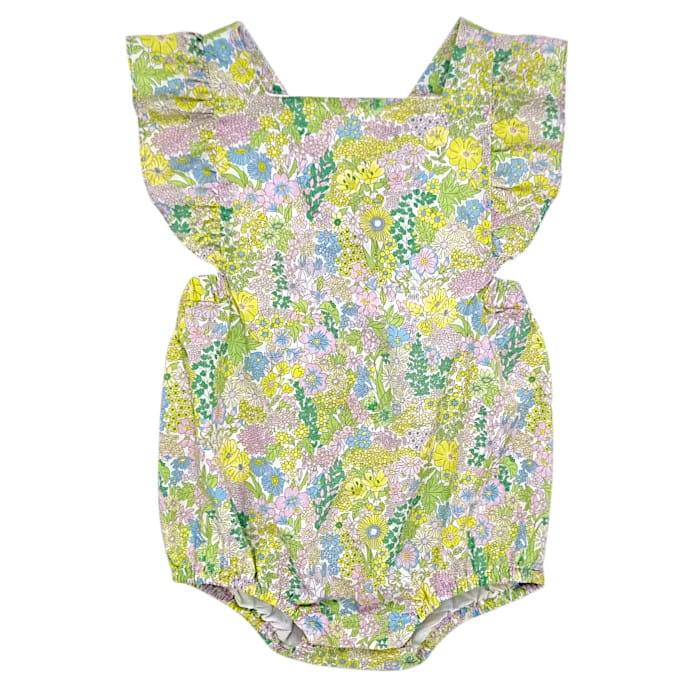 Combinaison Liberty bébé fille Jacadi 18 mois verte - vue de face - mode chic d'occasion à prix doux