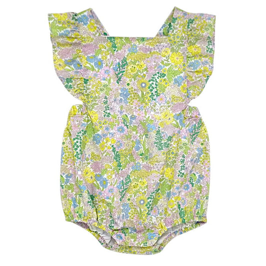 Combinaison bébé fille en tissu Liberty vert, taille 18 mois, marque Jacadi - seconde main haut de gamme