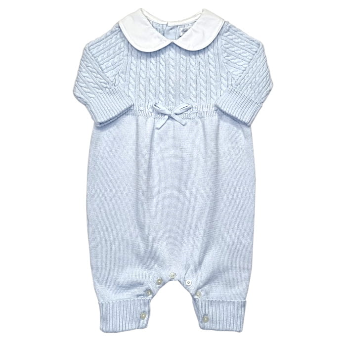 Combinaison Ralph Lauren bébé seconde main 6 mois bleu maille torsadée