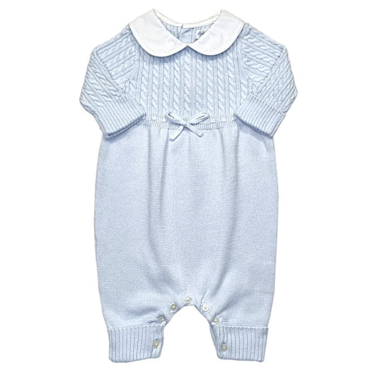 Combinaison Ralph Lauren bébé seconde main 6 mois bleu maille torsadée