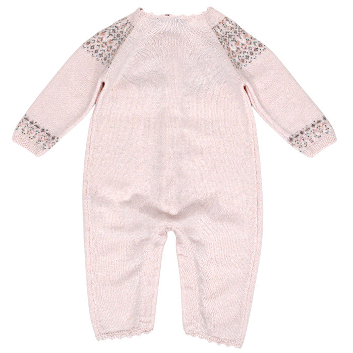 Combinaison bébé fille Tartine et Chocolat 1 mois, rose, finition façon crochet