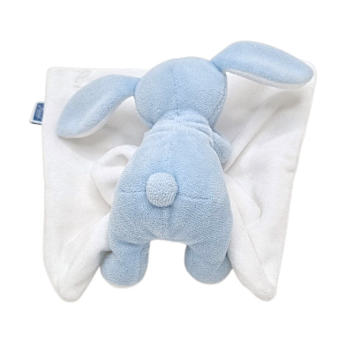 Doudou bébé bleu lapin en velours Jacadi, vue de dos, garçon TU