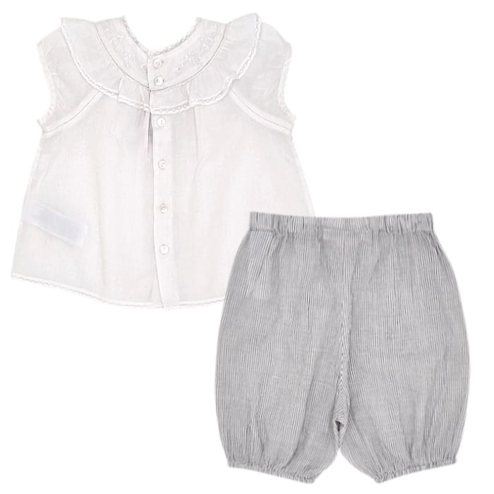 Ensemble blanc Bonpoint bébé fille 12 mois