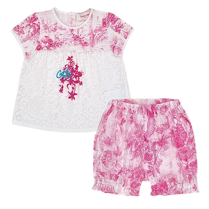 Ensemble bébé fille seconde main Christian Lacroix 18 mois rose et blanc