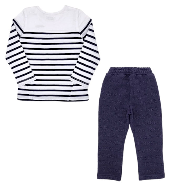 Ensemble blanc et bleu IKKS bébé fille 18 mois
