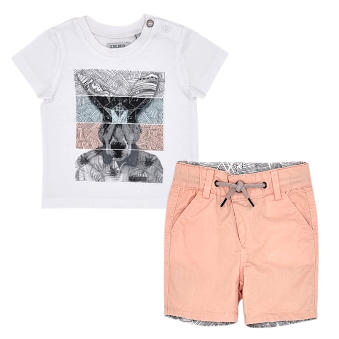 Ensemble bébé garçon seconde main IKKS t-shirt et short réversible
