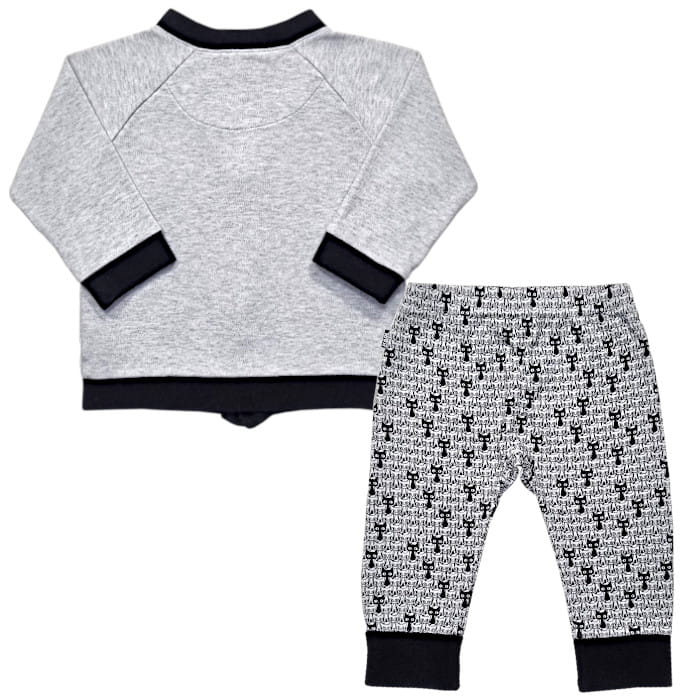 Ensemble gris chiné clair Karl Lagerfeld bébé garçon 9 mois