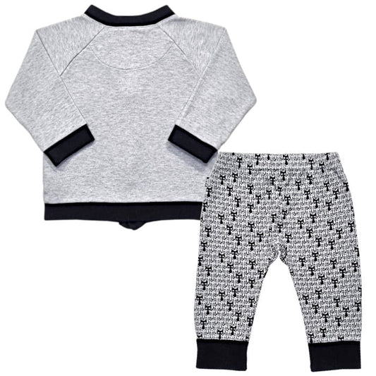 Ensemble gris chiné clair Karl Lagerfeld bébé garçon 9 mois