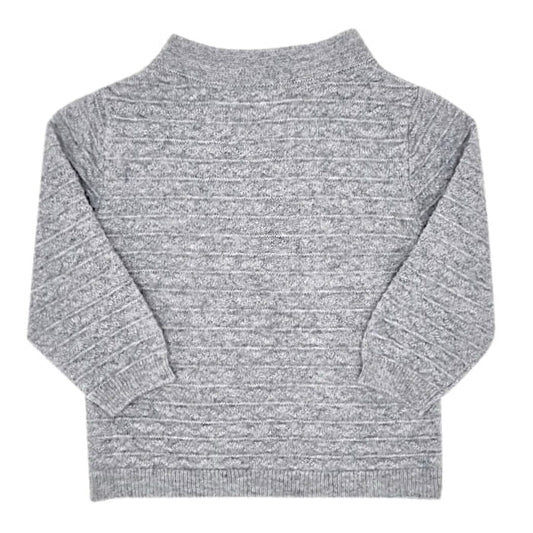 Gilet gris cachemire, Bonpoint, fille 12 mois, vue de dos, vêtement bébé occasion de marque