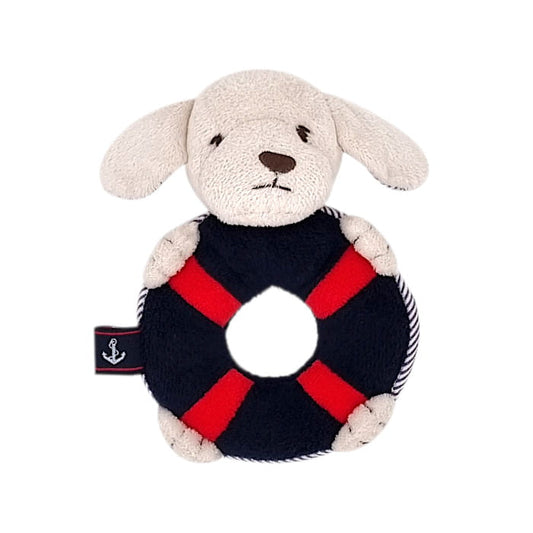 Hochet chien bébé mixte écru/bleu marine, taille unique, marque Jacadi - seconde main haut de gamme