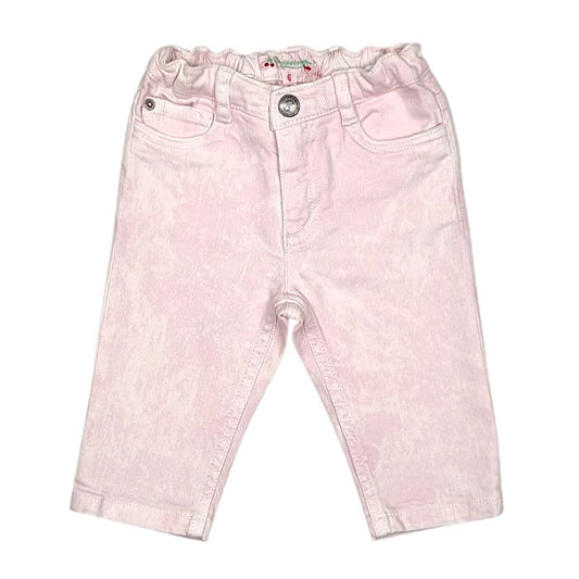 Jean droit bébé fille rose, taille 6 mois, marque Bonpoint - seconde main haut de gamme