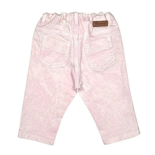 Jean droit rose tie and dye, Bonpoint, 6 mois, vue de dos, vêtement bébé fille occasion de marque