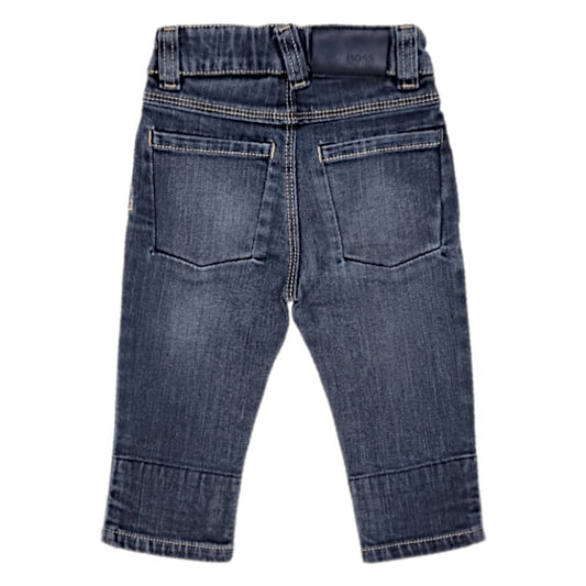 Jean slim gris délavé, Hugo Boss, garçon 12 mois, vue de dos, vêtement bébé occasion de marque