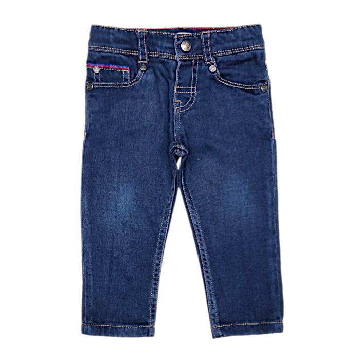 Jean 6 mois garçon IKKS slim bleu brut - Vêtement d'occasion pour bébé
