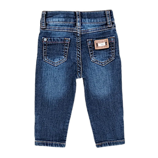 Jean slim bleu, Ikks, garçon 3 mois, vue de dos, vêtement bébé mode, habit seconde main
