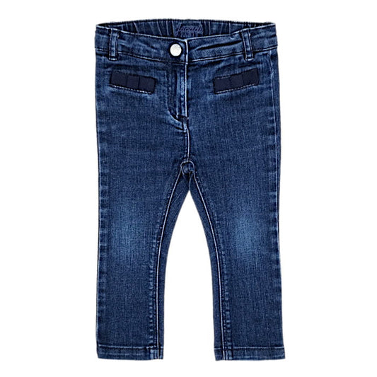 Jean slim bébé fille bleu brut, taille 18 mois, marque Jacadi - seconde main haut de gamme