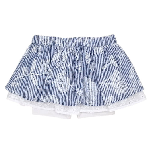Jupe short imprimé rayé, Ikks fille 3 mois, vue de dos, mode bébé durable de qualité, marque tendance, état impeccable