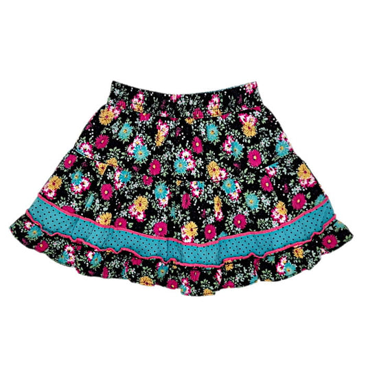 Jupe noire motif floral, Kenzo, 12 mois, vue de dos, vêtement bébé marque de luxe fille