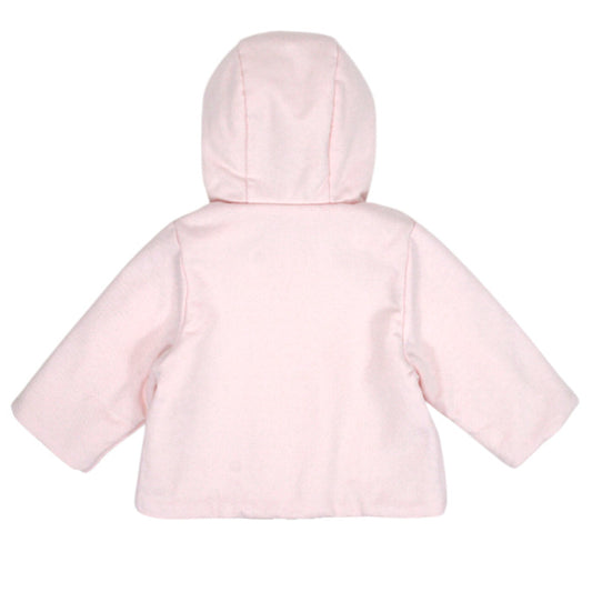Manteau bébé rose à nœuds Tartine et Chocolat, vue de dos, fille 6 mois