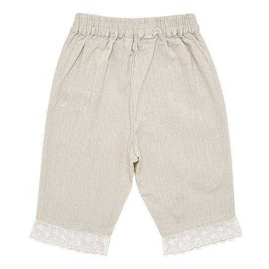Pantalon bébé beige animaux brodés Baby Dior, vue de dos, fille 6 mois