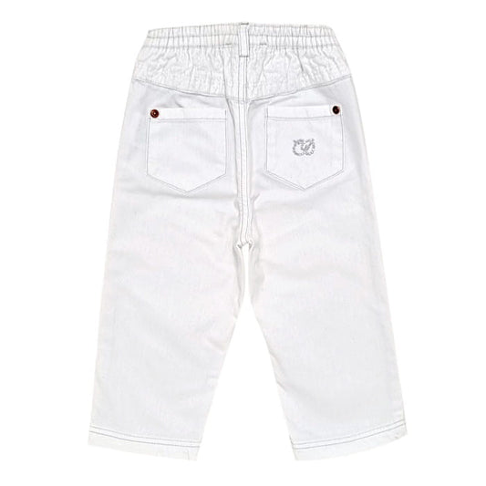 Pantalon blanc en coton, Baby Dior, fille 18 mois, vue de dos, vêtement bébé de marque luxe, seconde main premium
