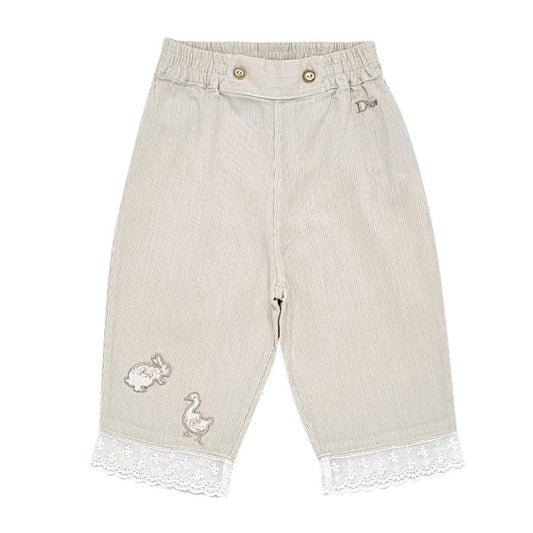 Pantalon bébé fille beige, taille 9 mois, marque Baby Dior - seconde main luxe