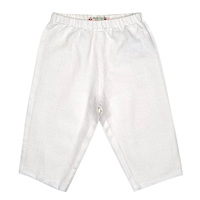 Vêtement mixte 12 mois seconde main - Pantalon bébé Bonpoint écru lin taille élastiquée