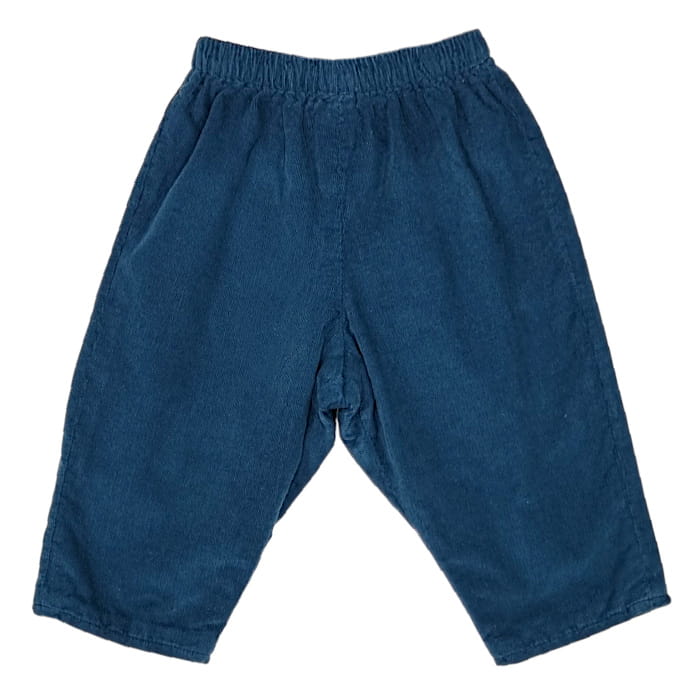 Pantalon Bonton bébé garçon 6 mois d'occasion bleu canard velours milleraies