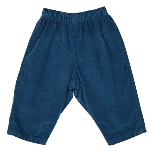 Pantalon bébé garçon en velours bleu, taille 6 mois, marque Bonton - seconde main haut de gamme
