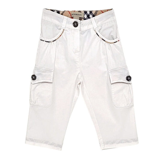 Pantalon bébé fille blanc, taille 9 mois, marque Burberry - seconde main luxe