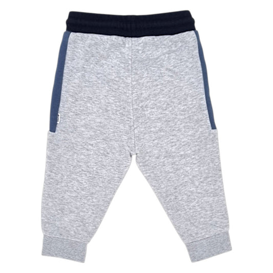 Pantalon de jogging bébé gris signature Boss, vue de dos, garçon 12 mois