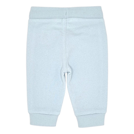 Pantalon de jogging bébé bleu ciel signature Timberland, vue de dos, garçon 3 mois